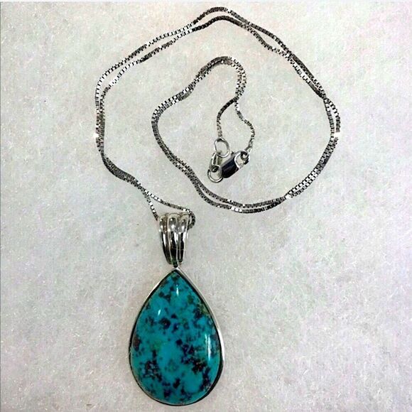 Genuine Whitney Kelly Turquoise Sterling Silver Necklace - Picture 2 of 12